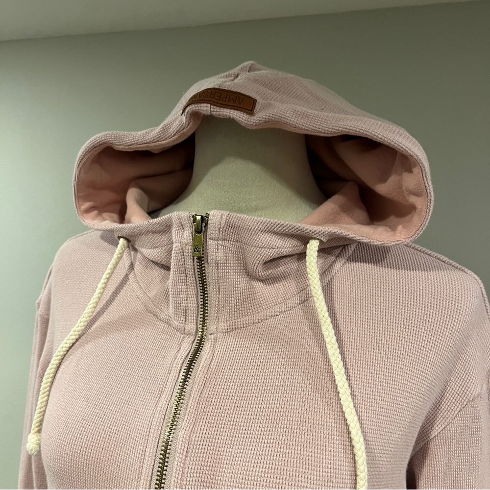 AMPERSAND AVENUE pale Pink Zip-Up Hoodie size small - Picture 2 of 11